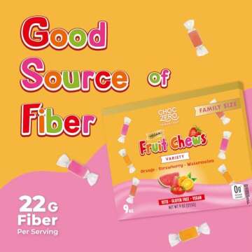 ChocZero Sugar Free Fruit Chews Variety Pack - Vegan & Keto