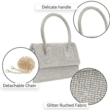 Elegant Sparkly Top Handle Clutch for Formal Events