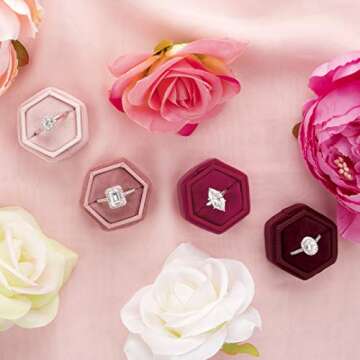 Luxurious Velvet Wedding Ring Box for Engagement & Ceremony