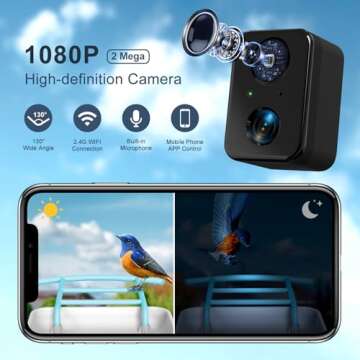 BROAIMX Smart Bird Feeder with Camera, Free AI Forever for 11,000+ Bird Species, 64G TF Card & 1080P HD, Solar-Powered Wireless Outdoor Bird Feeder, App Alerts & Two-Way Audio for Garden Bird Watching