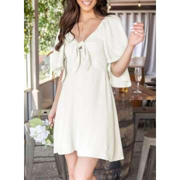 Dokotoo Summer Dresses for Women 2024 Casual Wedding Guest 2025 Spring Sexy V Neck Party Cocktail El...