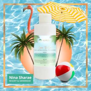 Nina Sharae Swimwear | SEA MOSS SOAP FOR FACIAL & BODY | WHITE WILLOW BARK | Paraben Free | | Sensitive Skin | For All Skin Types Acne, Eczema, Psoriasis | Moisturizing | 4oz Bottle