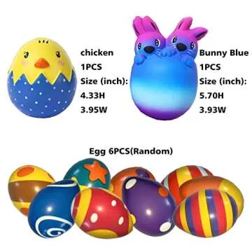 8PACK Easter Squishy Toys for Stress Relief and Fun