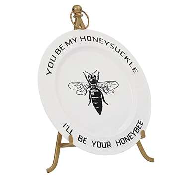 RiteSune 2 Pack Large Plate Holder Display Stand, Gold Metal Tripod Stand for Displaying Picture Frames, Decorative Plate, Cookbooks, Tabletop Art or Easels