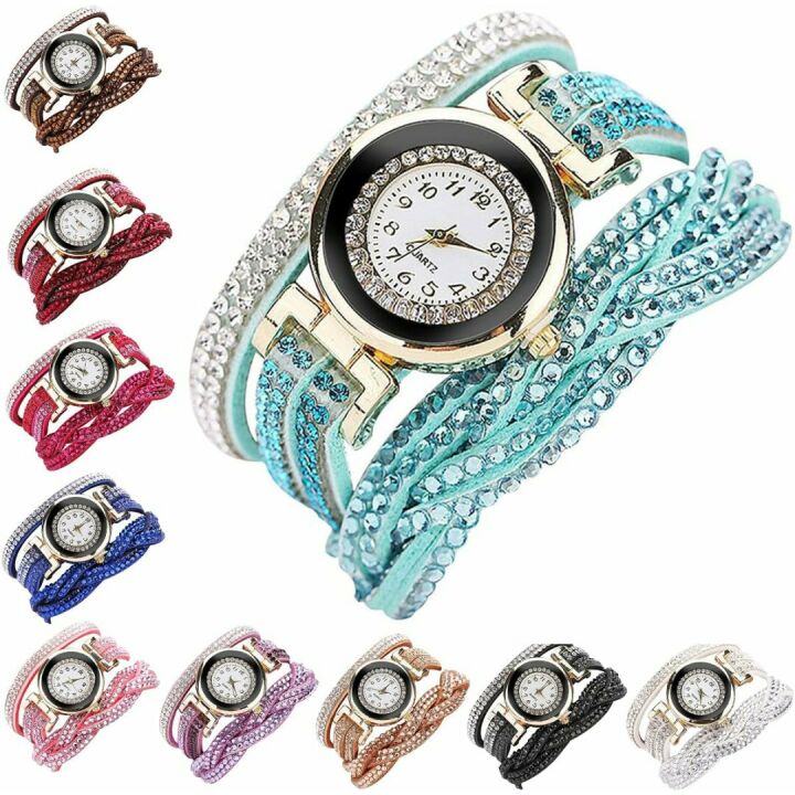 Rhinestone Quartz Wrist Watches for Women - 10 Pack