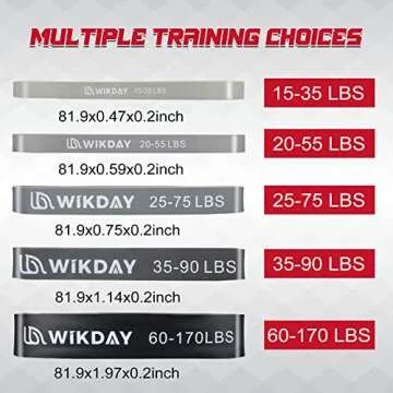 WIKDAY Resistance Bands, Pull Up Bands, Workout Bands for Exercise, Thick Heavy Resistance Band Set with Door Anchor, Elastic Bands for Body Stretching, Training at Home/Gym for Men & Women