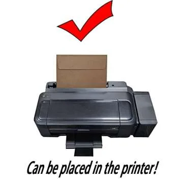 Xxcxpark 200 Qty Printable A7 Invitation Envelopes 5.25 x 7.25, Self Seal 120GSM Brown Kraft Paper Envelopes for Invitations, Papers, Photos, Documents, Wedding, Baby Shower, Easy to Seal