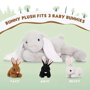 Cozy BENINY Bunny Stuffed Animals for Kids - 4 Pcs Set