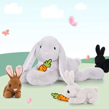 Cozy BENINY Bunny Stuffed Animals for Kids - 4 Pcs Set