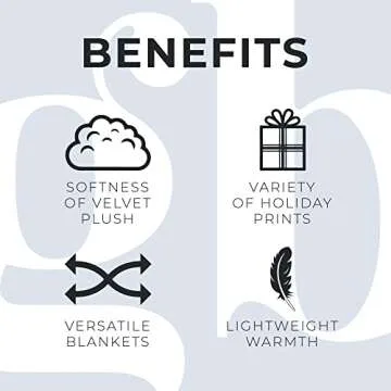 Great Bay Home Luxuriously Soft Velvet Plush 50" x 70", Holiday Throw Blanket | Christmas Throw for Sofa and Bed | Cozy and Warm Plush Throw Blanket | Holiday Blankets and Throws