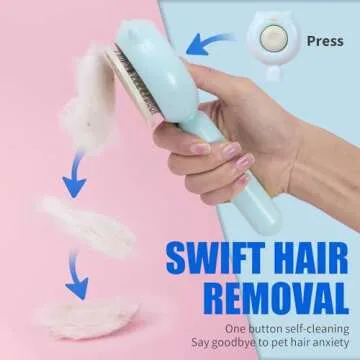 VIOJOJO Cat and Dog Brush with Self-Cleaning Buttons