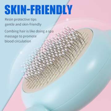 VIOJOJO Cat and Dog Brush with Self-Cleaning Buttons