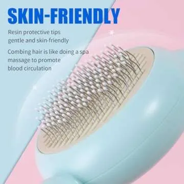 VIOJOJO Cat and Dog Brush with Self-Cleaning Buttons