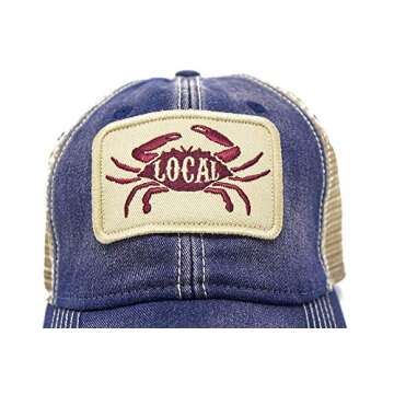 Everyday Trucker Hat Local Seafood in Deep Ocean Blue