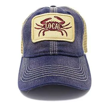 Everyday Trucker Hat Local Seafood in Deep Ocean Blue