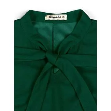 Moyabo Womens Semi Formal Dresses for Women Tie Neck Ruffle Sleeveless Classy Dresses for Women A Line Swing Dress Dark Green Small