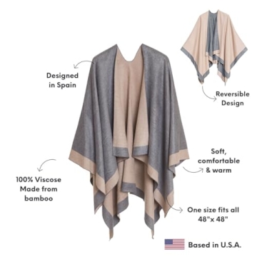 MELIFLUOS Women's Shawl Poncho for All Seasons