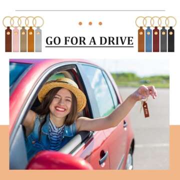 Wavyknot Leather Keychain Kit PU Leather Keychain Blanks with Key Rings Rivets for DIY Craft Engraving Laser(Classic Colors,200 Pcs)