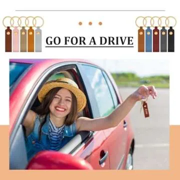 Wavyknot Leather Keychain Kit PU Leather Keychain Blanks with Key Rings Rivets for DIY Craft Engraving Laser(Classic Colors,200 Pcs)