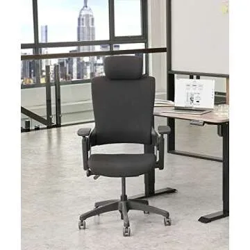 CLATINA Ergonomic High Swivel Executive Chair with Adjustable Height Head 3D Arm Rest Lumbar Support...