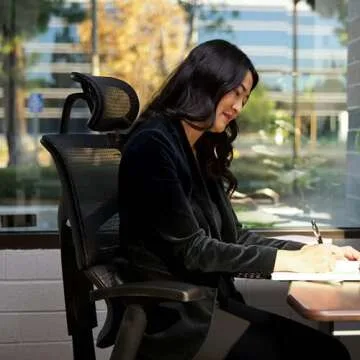 X-Chair X1 High End Task Chair, Black Flex Mesh with Headrest - Ergonomic Office Seat/Dynamic Variab...