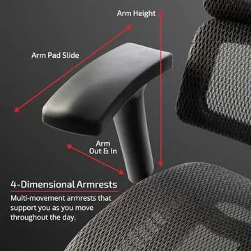 X-Chair X1 High End Task Chair, Black Flex Mesh with Headrest - Ergonomic Office Seat/Dynamic Variable Lumbar Support/Highly Adjustable/Relaxed Recline/Perfect for Office or Home Desk