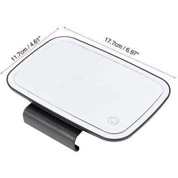 X AUTOHAUX Car Sun Visor Mirror with LED Touch Screen - Black