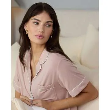 Cozy Earth Bamboo Short Sleeve Pajama Set for Women