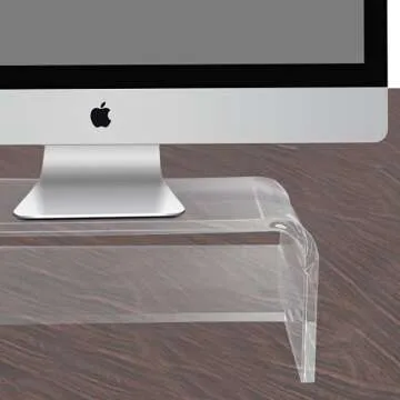 Acrylic Monitor Stand 2 Tier, TINOMAR Clear Computer Monitor Stand Riser for iMac, PC, Desktop, Laptop, TV Screen, Printer with Sturdy Platform, Transparent Ergonomic Monitor Stand(12''x8''x5.5'')