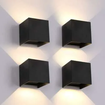 12W Adjustable Outdoor Sconce - 4 Pack Modern Wall Light