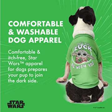 Star Wars for Pets Grogu May The Luck Be with You Dog Tee for St. Patrick's Day | Star Wars Dog St. ...