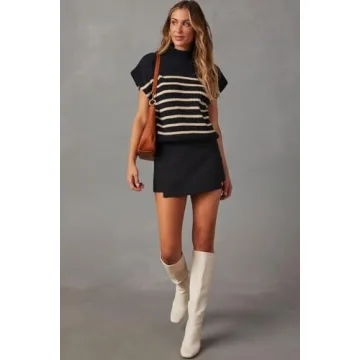 Dokotoo Women's Lightweight Knit Mock Neck Sweater Top