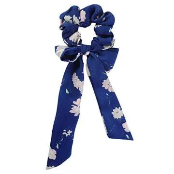 Wooyaya 14Pcs Chiffon Hair Scrunchies Bowknot Ribbon Elastics Hair Bands Scrunchy Flowers and Solid Colors Hair Rope Ties Hair Bow Ponytail Holder Accessories for Women Girls