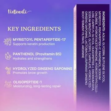VieBeauti Eyebrow Growth Serum: Eyebrow Serum to Grow Brows with Advanced Formula to Boost Longer Fuller and Thicker Looking Eyebrows 3mL