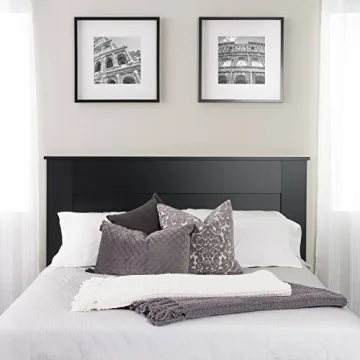 Chic Black Wood Headboard for Queen Beds – Elegant Design, Easy Assembly