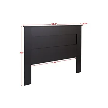 Stylish Flat Wood Panel Queen Headboard in Black