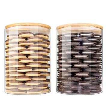 EcoEvo Glass Jars with Bamboo Lids - Stylish Storage Canisters for Your Kitchen