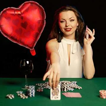 Lewtemi 16 Pcs Casino Party Decoration Casino Theme Party Playing Cards Balloons Spades Heart Shaped Foil Balloons for Las Vegas Poker Events Night Birthday