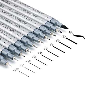 MISULOVE Fine Point Multi-Liner Pens - 10 Pack Set, Ideal for Anime Sketching, Bible Journaling, and Fine Line Drawing for Versatile Artistic Applications