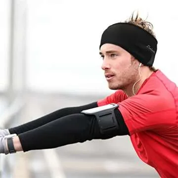 Linlook Winter Sports Headband for Women and Men-Fleece Stretchy Ear Warmer Cover for Running,Hiking,Skiing,Cycling,Jogging