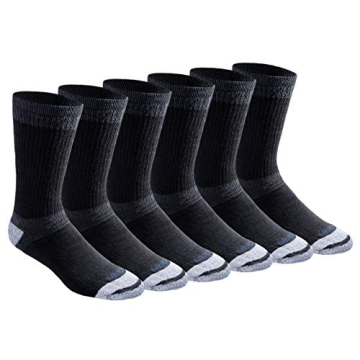 Dickies Dri-tech Crew Socks - 6 Pairs, Size 6-12