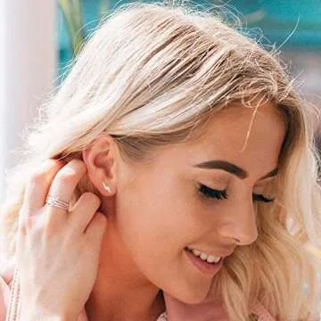 925 Sterling Silver Lightning Bolt Stud Earrings, Minimalist Small Stud Earrings for Women (Lightning - Silver)