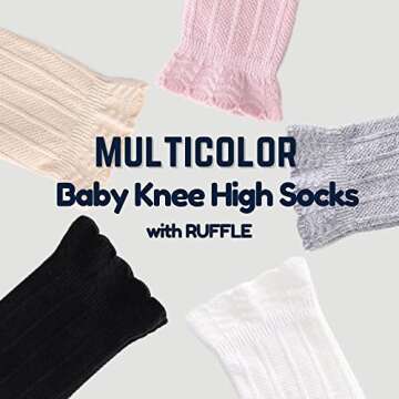 Adorable Petrass Baby Girls Knee High Ruffle Socks Pack