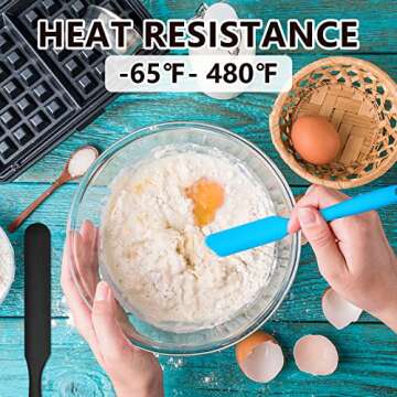 Vibrant Silicone Jar Scraper Set - 5pcs Heat Resistant Spatulas