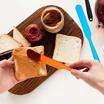 5pcs Heat Resistant Silicone Jar Scraper Spatulas Set