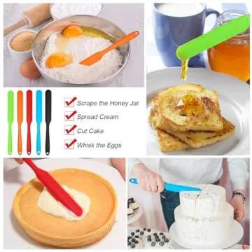 5pcs Heat Resistant Silicone Jar Scraper Spatulas Set