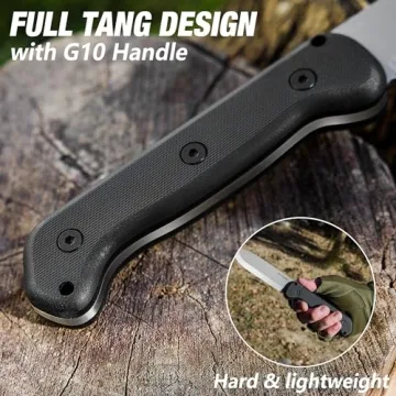 FLISSA D2 Steel Survival Knife for Camping and Outdoor