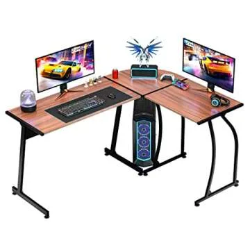 ZenStyle L-Shape 58.1in Corner Computer Desk Home Office PC Laptop Table Multipurpose Gaming Workstation with Solid Steel Frame/Waterproof Desktop