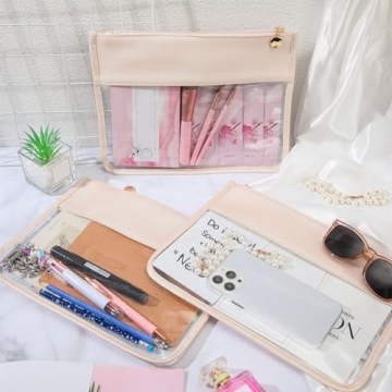 Waterproof Clear Zipper Pouch Set for Makeup & Travel Essentials