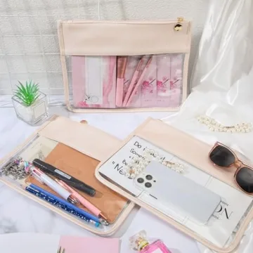 Waterproof Clear Zipper Pouch Set for Makeup & Travel Essentials